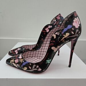 Christian Louboutin Patent Hot Chick 100 Pumps 39 Black Multi